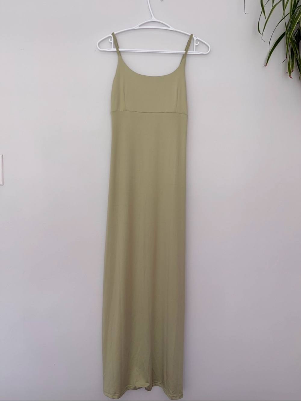 Light sage fitted slip dress